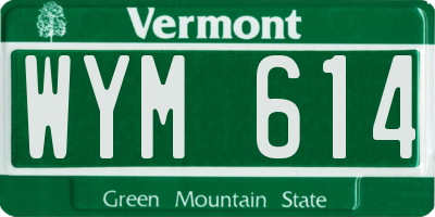 VT license plate WYM614