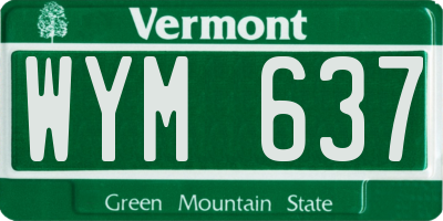 VT license plate WYM637