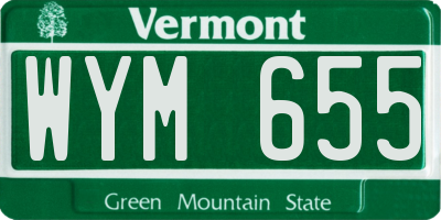 VT license plate WYM655