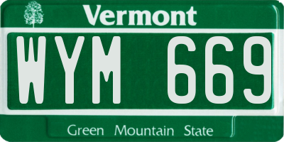 VT license plate WYM669