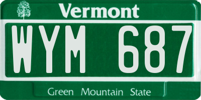 VT license plate WYM687