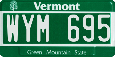 VT license plate WYM695