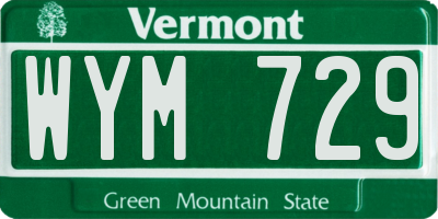 VT license plate WYM729
