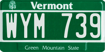 VT license plate WYM739