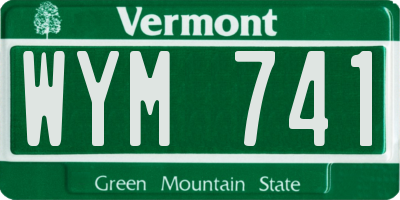 VT license plate WYM741