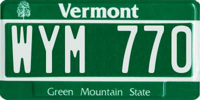 VT license plate WYM770
