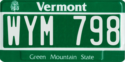 VT license plate WYM798