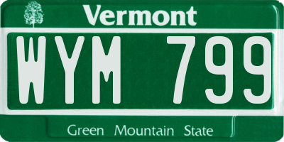 VT license plate WYM799