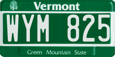 VT license plate WYM825