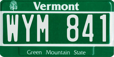 VT license plate WYM841