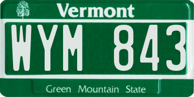 VT license plate WYM843