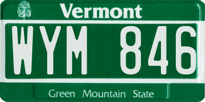 VT license plate WYM846