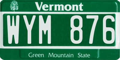 VT license plate WYM876