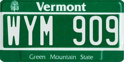 VT license plate WYM909