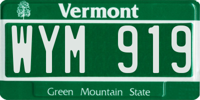 VT license plate WYM919