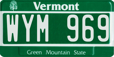 VT license plate WYM969