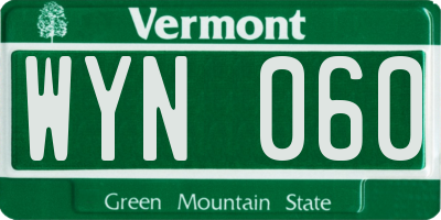 VT license plate WYN060