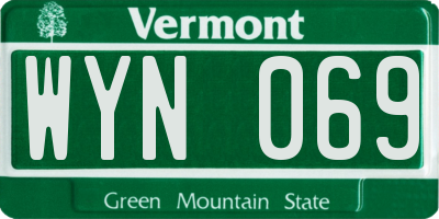 VT license plate WYN069