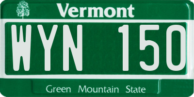VT license plate WYN150