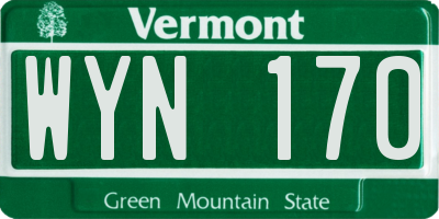 VT license plate WYN170