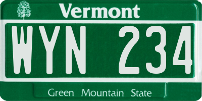 VT license plate WYN234
