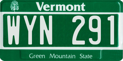 VT license plate WYN291
