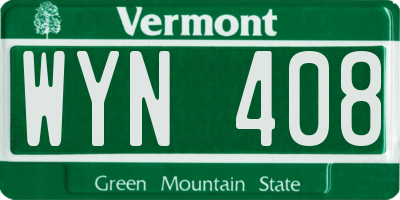 VT license plate WYN408