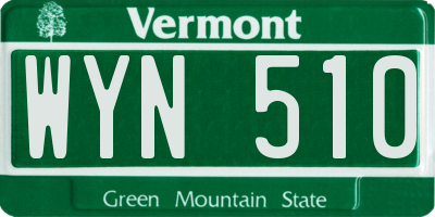 VT license plate WYN510