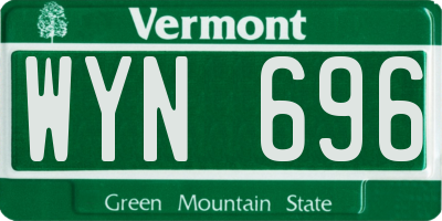 VT license plate WYN696