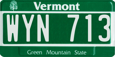 VT license plate WYN713