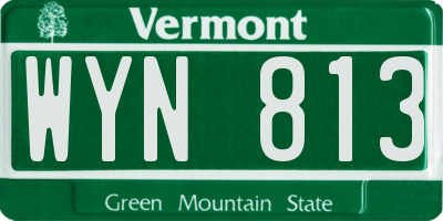 VT license plate WYN813