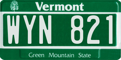 VT license plate WYN821