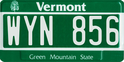 VT license plate WYN856