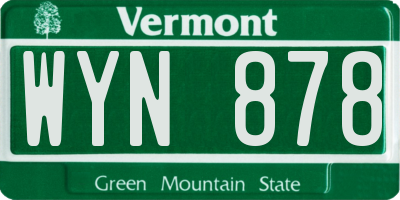VT license plate WYN878