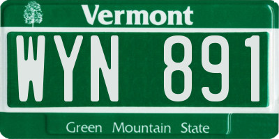 VT license plate WYN891