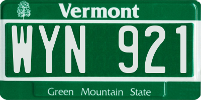 VT license plate WYN921