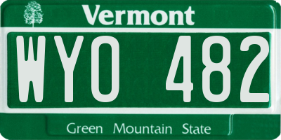VT license plate WYO482