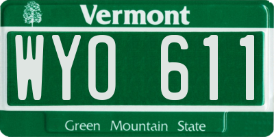 VT license plate WYO611