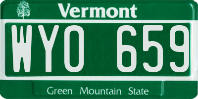 VT license plate WYO659
