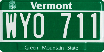 VT license plate WYO711