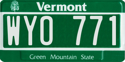 VT license plate WYO771