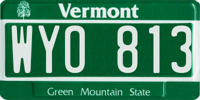 VT license plate WYO813