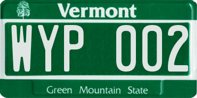 VT license plate WYP002