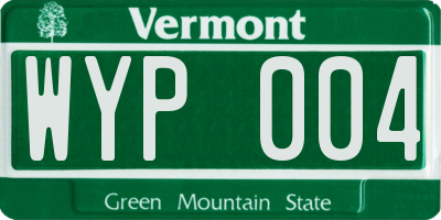 VT license plate WYP004