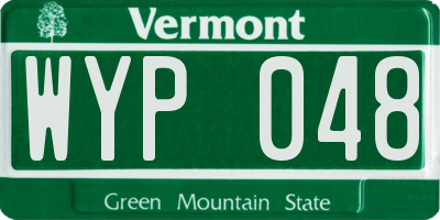 VT license plate WYP048