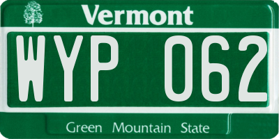 VT license plate WYP062