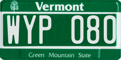 VT license plate WYP080