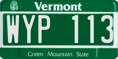 VT license plate WYP113