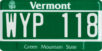 VT license plate WYP118
