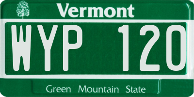 VT license plate WYP120
